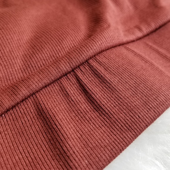 Last L•Ribbed Scoop Neck Bralette - Rust - Picture 4 of 6